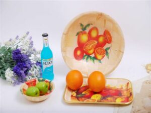 Colorful bamboo plates