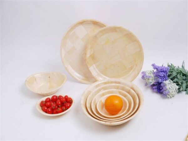 Colorful bamboo plates