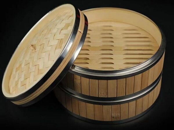 bamboo steamer combined with stainless steel