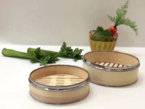 bamboo steamer combined with stainless steel